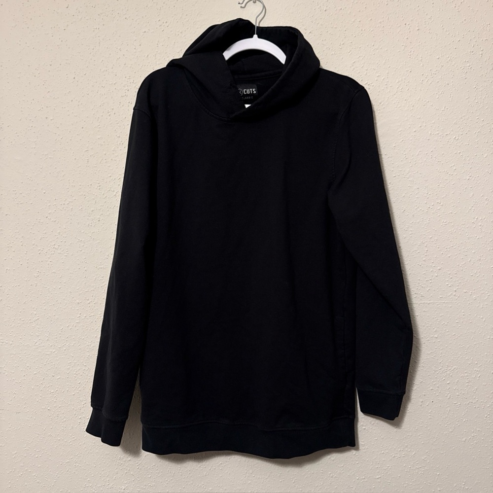 Cuts Clothing Men's Classic Hoodie Black XL Long Sleeve Hooded Sweatshirt